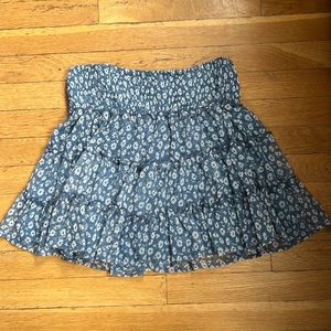 American Eagle Blue Flowered Skirt
